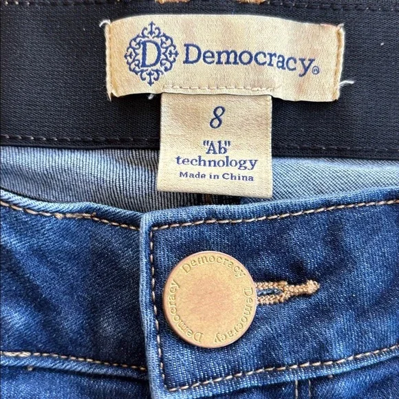 Democracy High Rise Ab Technology Wide‎ Leg Bootcut Medium Wash Jeans Size 8 - Picture 5 of 6